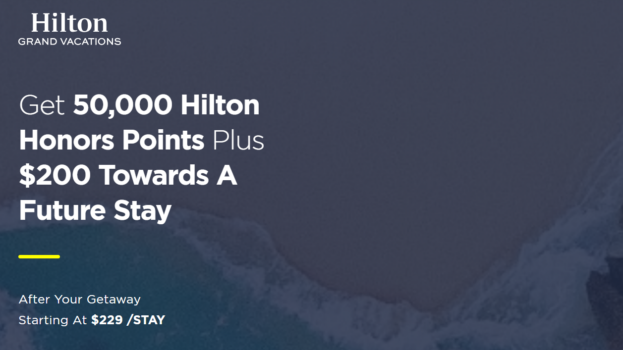 Hilton Timeshare Offer with 50,000 Bonus Points + $200 Visa Gift Card
