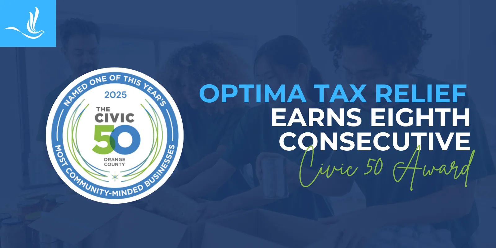 Optima Tax Relief Earns Eighth Consecutive Civic 50 Orange County Award