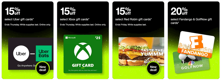 Target Gift Card Sale: Apple, Google Play, Uber, Xbox, Cheesecake Factory