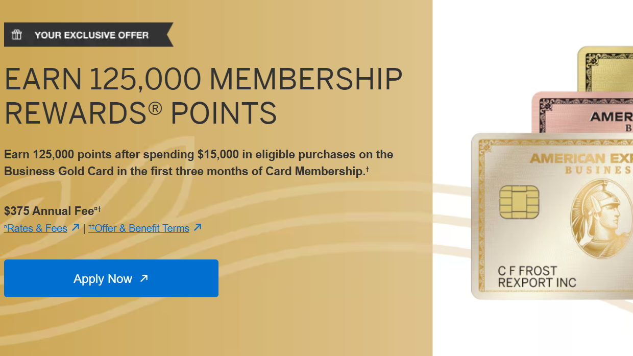 Amex Business Gold Card: New 125K NLL Link (Targeted)