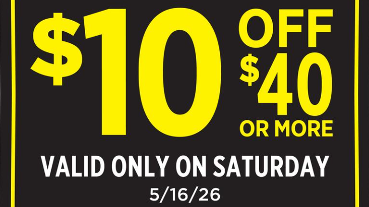 Dollar General Coupon: $10 Off $40 on May 16