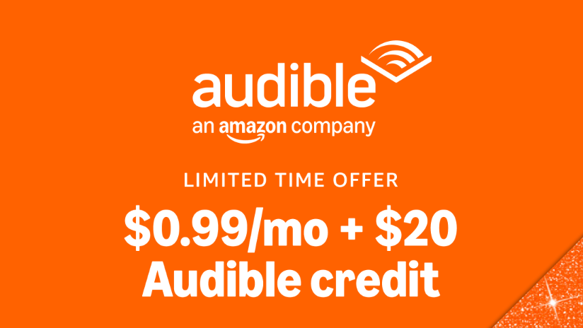 Audible Standard: Get 3 Months of $0.99/Month Plus $20 Credit